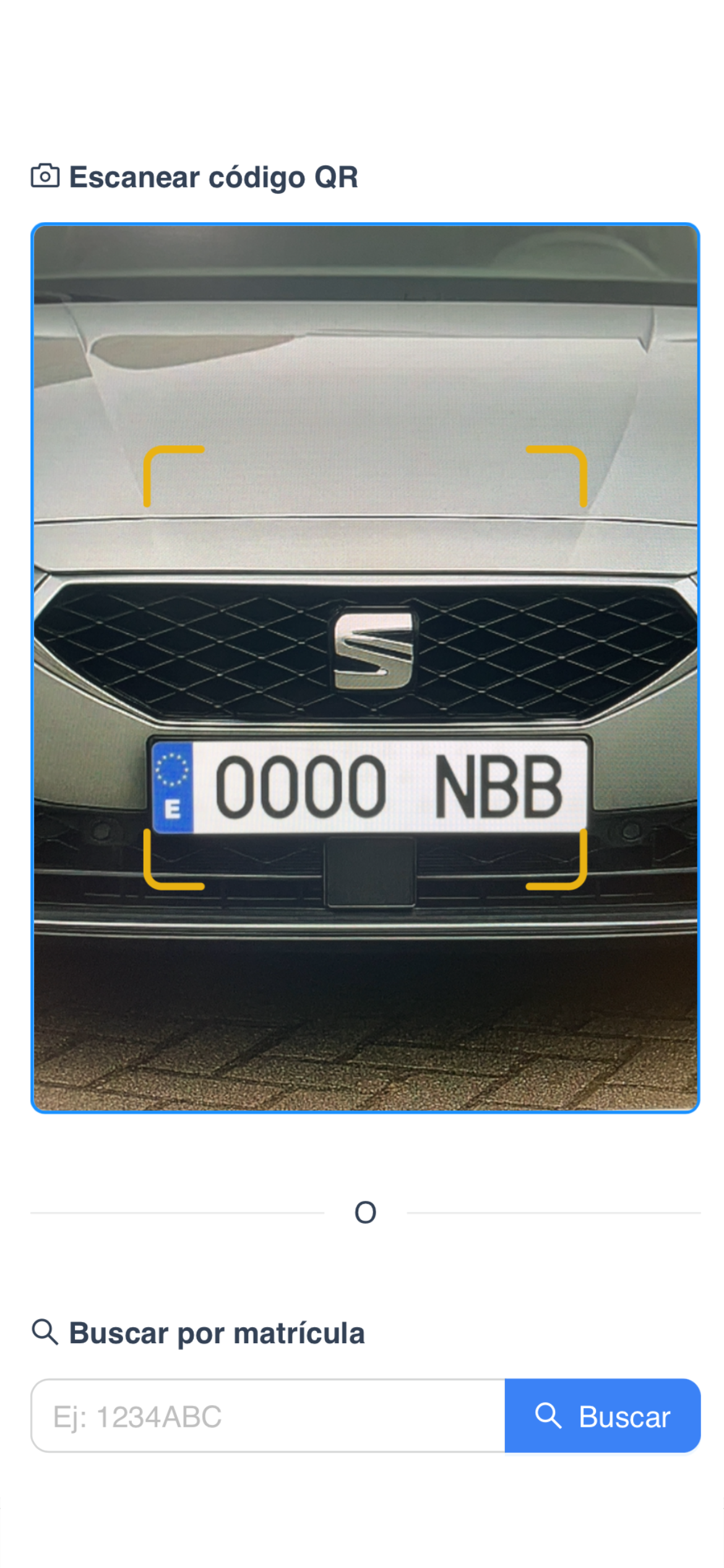 Vista del operador al escanear el QR